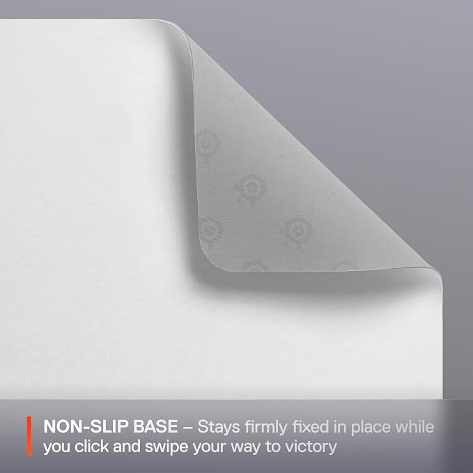 SteelSeries QcK Cloth Gaming Mouse Pad - Exclusive Micro-Woven Surface - Optimized for Gaming Sensors - Maximum Control - Size M - White - Image 4