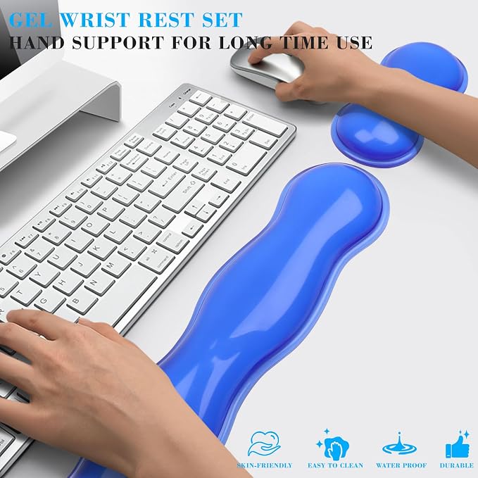 Gel Wrist Rest for Keyboard and Mouse, Wrist Rest for Keyboard, Mouse Wrist Support, Pain Relief, Cool Touch, Non-Skid, Mouse Wrist pad - Image 6