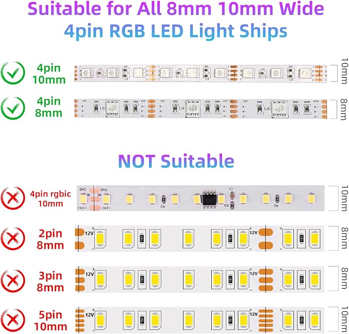 RGB Music LED Strip Lights Remote Controller, Smart Bluetooth LED Control - Image 5