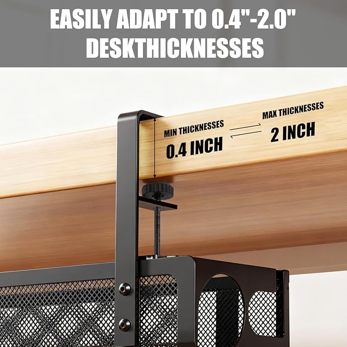 Under Desk Cable Management 26 inches Metal Cord Organizer No Drill Wire Management and Cord Organizer for Home Office Standing Desk - Image 4