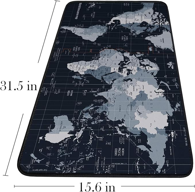 Gaming Mouse Pad, Large Extended Desk Mouse Pad, Non-Slip Spill-Resistant Mousepad with Special-Textured Surface, Anti-Fray Stitched Edges for Esports Pros Gamer Office - Map - Image 6