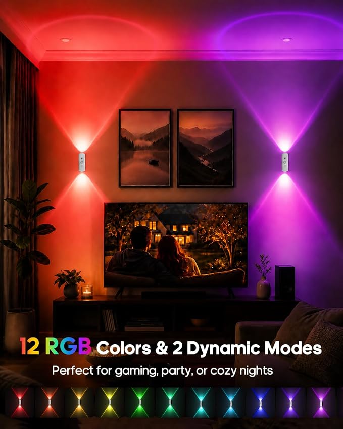 GOODEA RGB Wall Sconce, Rechargeable Motion Sensor Wall Light with Remote - Image 5