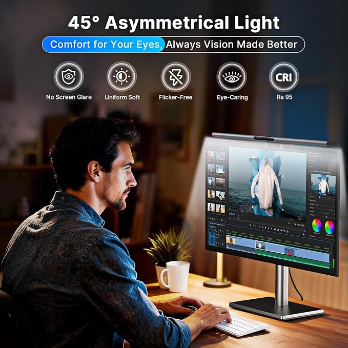 Syrinx Monitor Light Bar with Backlight, Gaming & Home Office Monitor Lamp - Image 2