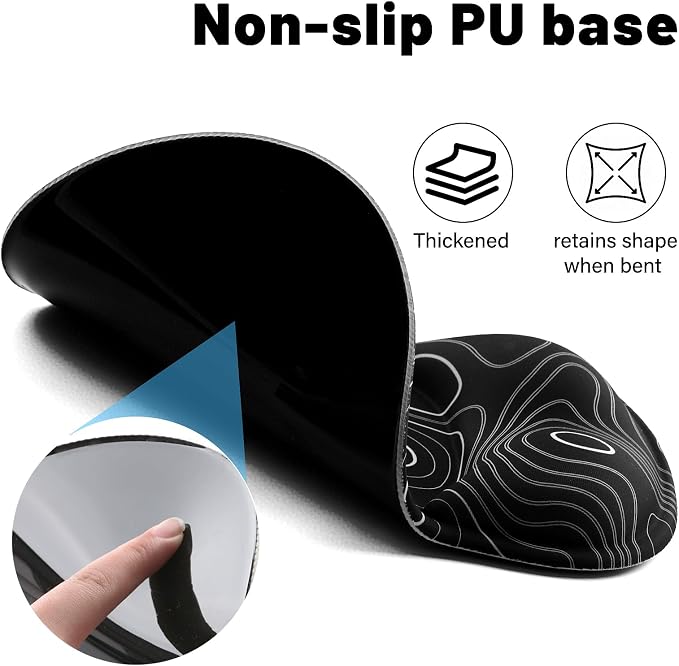 Ergonomic Mouse Pad with Wrist Rest - Gel Wrist Support Mousepad with Non-Slip PU Base for Computer, Laptop, Office & Home - Image 5