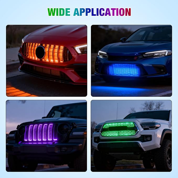 Nilight 4PCS 24" RGB LED Grille Light Strips with APP & Remote Control - Image 9