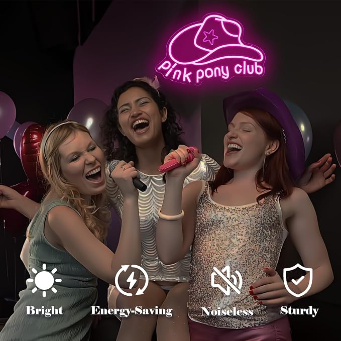 Pink Pony Neon Sign Western Cowgirl Neon Lights for Wall Decor Dimmable Neon Lights Midwest Princess Led Signs For Bedroom Wall Girl Cave Club Bar Pub Gift - Image 4