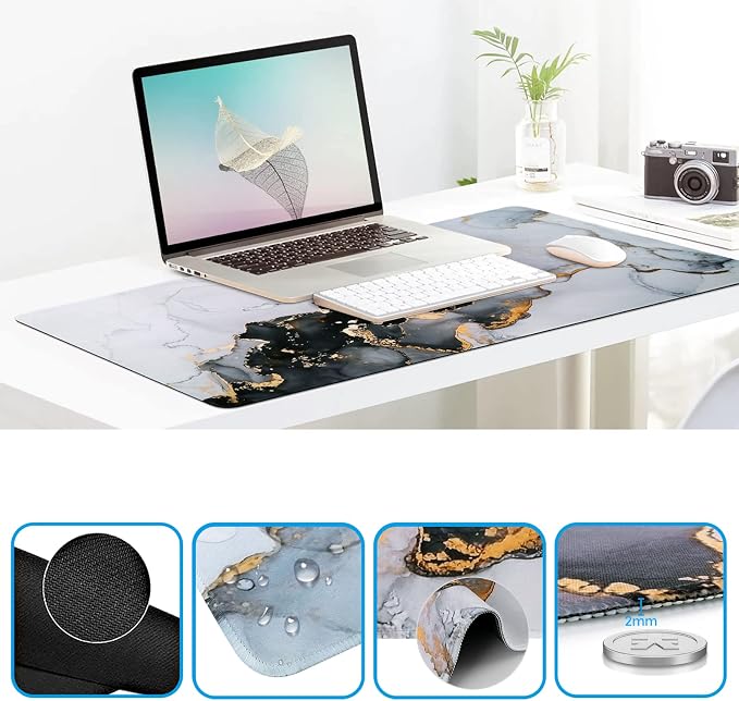 iCasso Grey Marble Mouse Mat 35.4"x15.7", Computer Pad for Teacher - Image 6