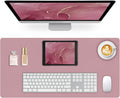 Leather Desk Pad Mat, Dusty Pink Desk Mat, 23.6" x 13.7" | Non-slip and Waterproof Computer Mat, Desk Protector for Office/Home, Desk Accessories for Women by Meetcolor