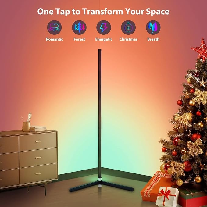 LED Floor Lamp, RGB Corner Floor Lamp with APP Remote Control,Black Standing Lamp with 16 Million Colors Changing Ambience Light with Music Sync,DIY Mode for Living Room, Bedroom (1) - Image 6