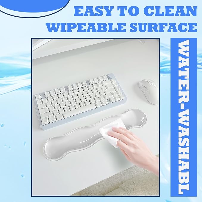 Silicone Gel Keyboard and Mouse Wrist Rest Set, Ergonomic Cool Non-Slip Pad for Typing Pain Relief, Comfort Support for Office Home Computer Laptop, White ﻿ ﻿ - Image 7