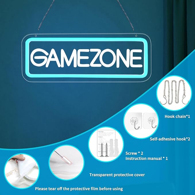 GAME ZONE Neon Signs,Gaming Letter Neon Sign for Gamer Room Decor - Image 7