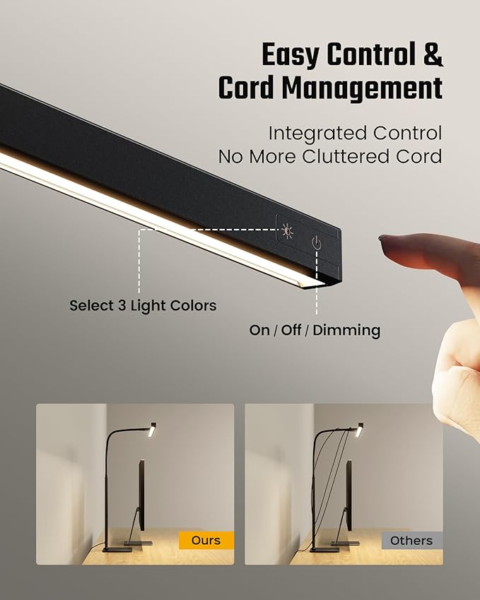 SUPERDANNY LED Desk Lamp for Home Office, Eye-Caring Desk Light with Base - Image 4