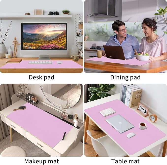 Bloss Purple Desk Mat, Desk Matt for Desktop, Large Leather Desk Pad, Desk Pad Mat Waterproof, Computer Mat for Office Work/Home/Decor (31.5 x 15.7 Inches) - Image 2
