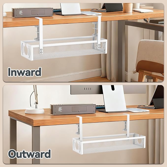 Cable Management, 15'' Under Desk Cable Management Tray No Drill - Image 7