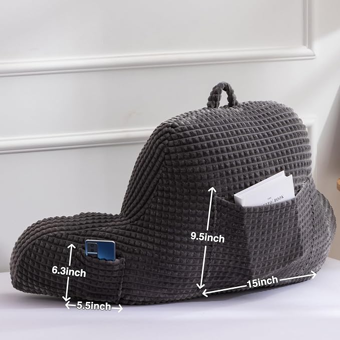 A Nice Night Darkgrey 18.5" Bed Wedge Pillows with Arms for Sitting - Image 4