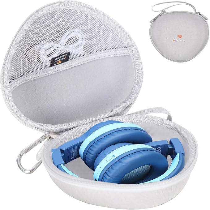 Aproca Kids Headphones Case Compatible with iClever BTH12 / HS19 / BTH26 Kids Bluetooth Headphones, Storage Hard Bag -Grey (Case Only) by Aproca
