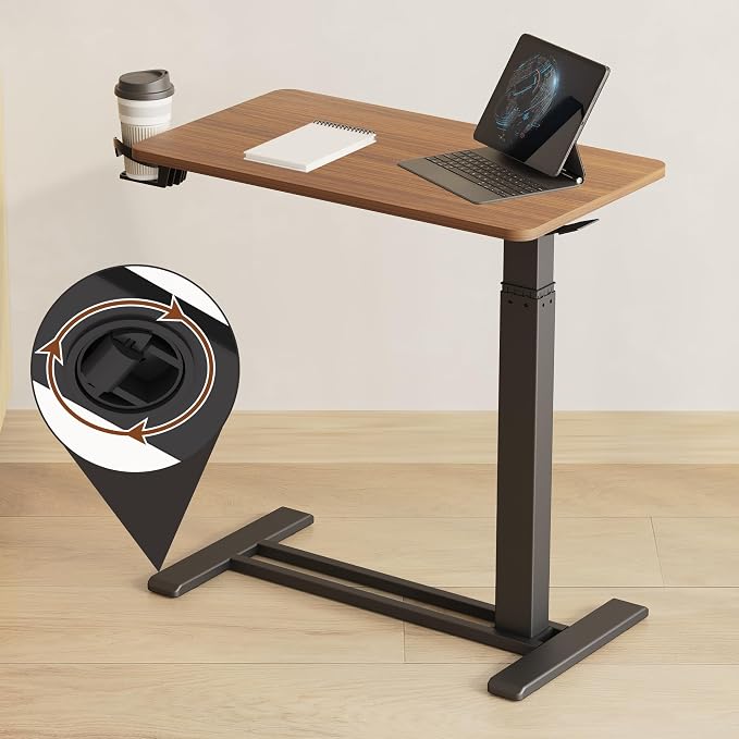 FLEXISPOT 28" Mobile Standing Desk Pneumatic Lift Computer Workstations - Image 5