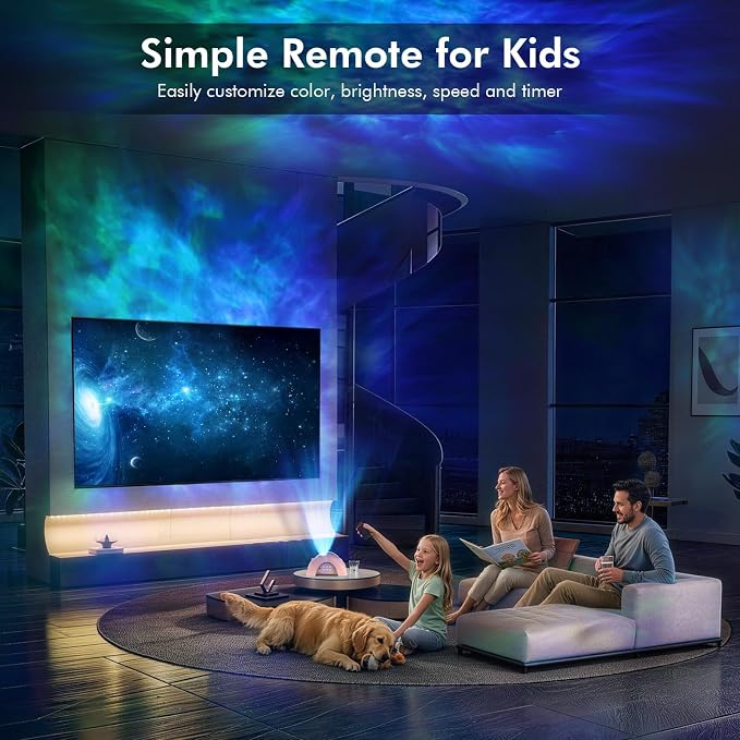 Rossetta Dual Lens Galaxy Star Aurora Projector Night Light for Bedroom - Image 5