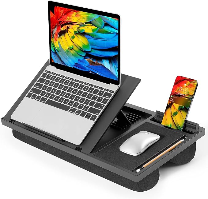 LORYERGO Laptop Lap Desk with 8 Angles – Up to 15.6" Laptop, Black - Image 8