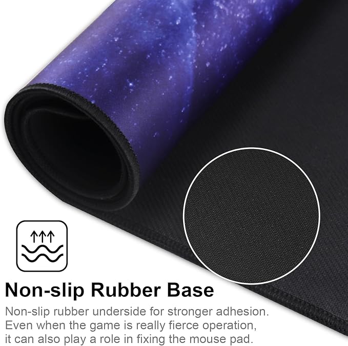 XXL Professional Large Mouse Pad & Computer Game Mouse Mat (35.4x15.7x0.1IN, Sky Planet) - Image 3