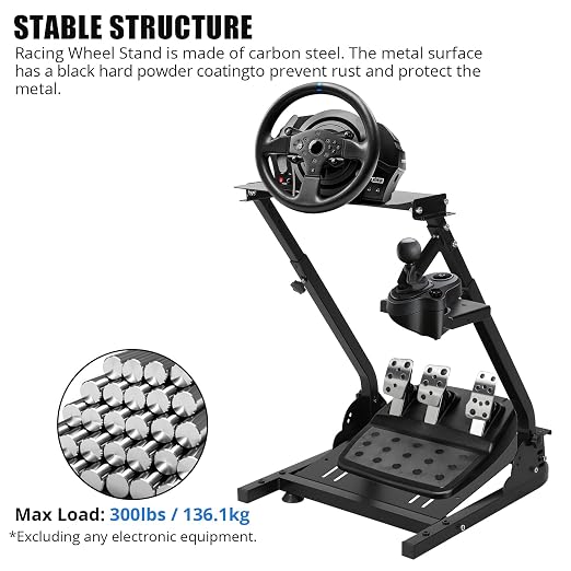 GarveeTech G920 Racing Steering Wheel Stand Shifter Mount fit, Wheel Stand, Height Adjustable & Foldable Steering Wheal Stand Compatible with G25, G27, G29, G920 Gaming NOT Included Racing Wheel - Image 2