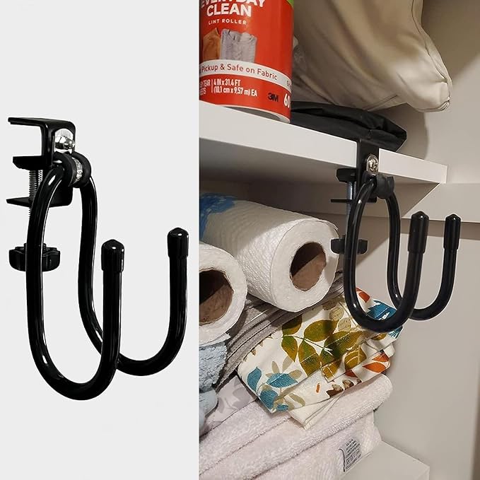 AUXPhome 2/PK Portable Desk Mount Hanger, Strong Table Hanger Hooks for Backpack, Hard hat, Cords,Bags,Mug,Towels, Shoes, Toys, Umbrella, Cap,Headphone,Purse,Handbag,etc for Table Desk, Under Counter - Image 8