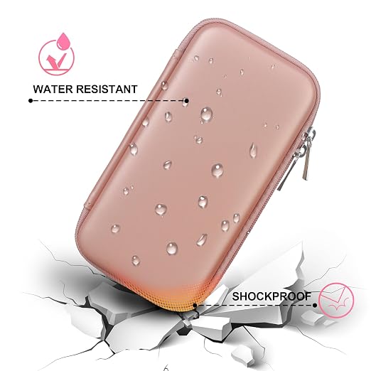 BOVKE Carrying Case for WELLST·G Handheld Game for Kids -Preloaded 220 Retro Video Games, Mini Arcade Electronic Toy Gifts for Boys Girls Portable Holder, Extra Mesh Pocket for SD Card, Rosegold - Image 4