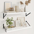 Axeman 30 Inch Floating Shelves, 10 Inch Deep White Wall Shelves Set of 2 by Axeman