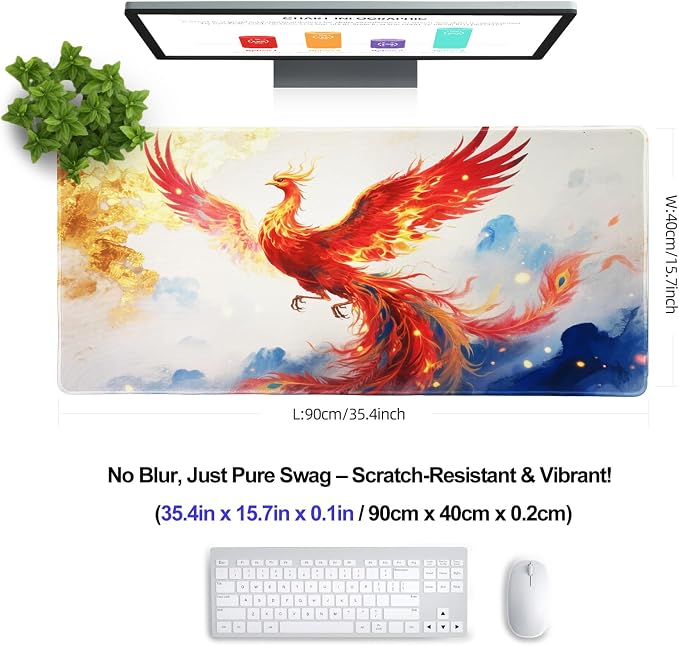 XXL Gaming Mouse Pad 35.4x15.7 Professional Large Mouse Pad & Computer Game Mouse Mat-90x40 Phoenixcmh - Image 2