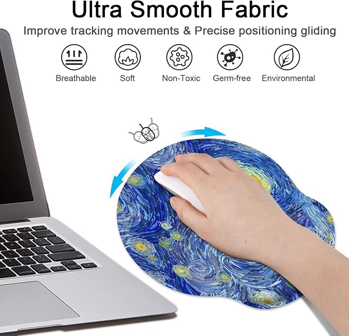 Britimes Ergonomic Mouse Pad Set with Wrist Rest, Abstract Night Sky - Image 4