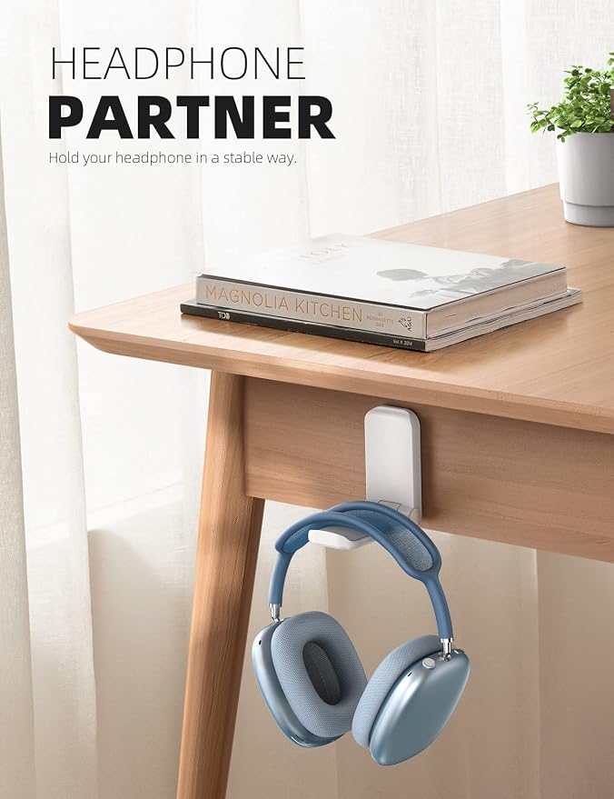 Lamicall Headphone Stand, Sticky Headset Hanger, Adhesive Headphone Holder - Image 2