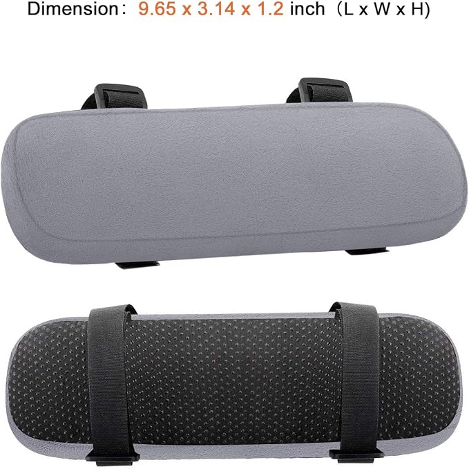 MOSISO Chair Armrest Pads, Home/Office Chair Arm Rest Covers, Gray | 2 Pack Memory Foam Comfy Computer Gaming Elbow Cushion, Removable Washable Elbow, Support Forearm Pressure Relief - Image 7