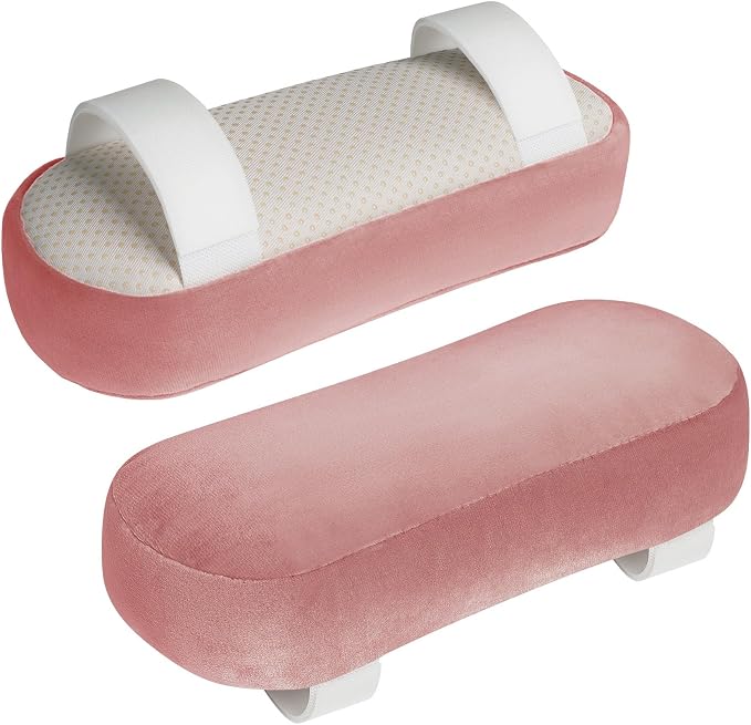 2-Pack Non-Slip Armrest Pads for Office & Gaming Chairs - Ergonomic Forearm Support Pillow for Desk, Computer & Wheelchair, Pressure Relief Cushions (Pink) by AmazeCov