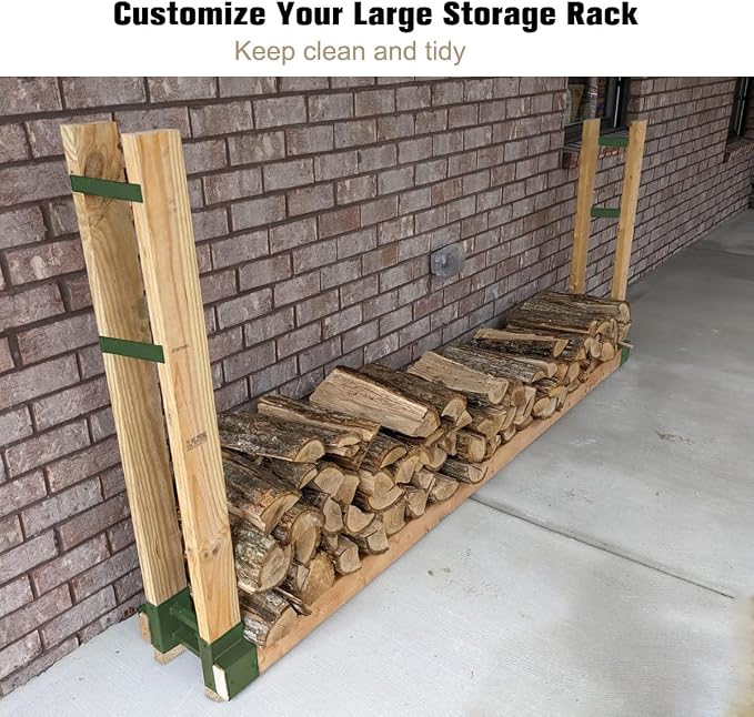 Outdoor Firewood Rack Bracket Kit for 2x4 lumber, Green, 1 Pair - Image 6