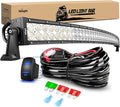 Nilight 52Inch 300W Curved Spot Flood Combo Led Light Bar Off Road Driving Boat Fog Lights 12V On/Off 5 Pin Rocker Switch Power 12AWG Wiring Harness Kit-1 Lead for Trucks by Nilight