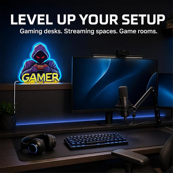 Gamer Neon Sign, UV Printed Gaming LED Neon Light Sign for Gamer Room Decor - Image 5