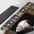 JIKIOU L-Shaped Desk Elbow Pad for Desk,Memory Foam Elbow Support Pad 2Pack | Massage Design, 14.9inch is 20% Longer for Comfort, Non-slip Rubber Base, Ergonomic Cushion for Pain Relief, Black Flowers by JIKIOU