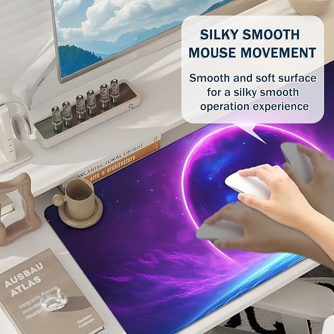 Mouse Pad Gaming - Desk Mat for Keyboard and Mouse - Large Mouse Pads for Desk, Gaming Mousepad with Non-Slip Base, Desks Pad (31.5" X 11.8") for Game, Office and Home - Image 4