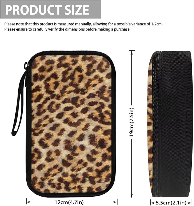 Leopard Print Electronics Case, Mini Cable Organizer Bag for Essentials, Tech Accessory with Cord Organizer for Phone, Power Bank, SD Card - Image 5