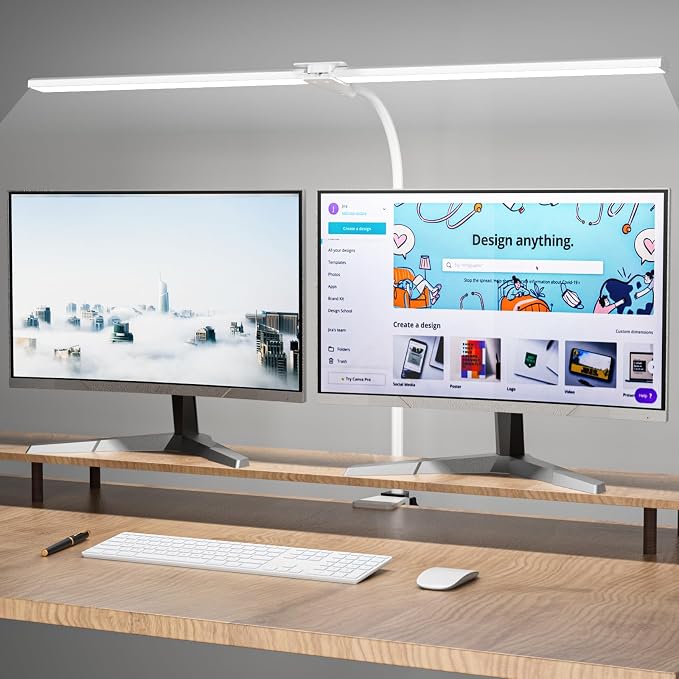 Hensam 31.5in Desk Lamps for Home Office, LED Desk Light with Clamp by Hensam