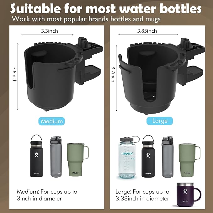 Spill-Proof Desk Cup Holder Clamp for Tables, Patio Chairs, 3.38" Bottles - Image 3