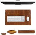 Elizo Real Leather Desk Mat Set (24X14) Large Desk Cover Desk Blotter Protector Computer Gaming Mouse Pad Table Laptop Office Desktop Accessories Antique by Elizo