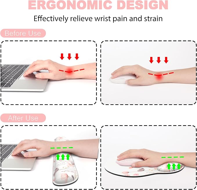 Ergonomic Mouse Pad with Wrist Rest and Keyboard Wrist Rest, Mousepad - Image 2