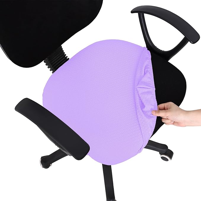 Smiry Office Computer Chair Seat Covers for Desk, Anti-dust Protector | Stretch Jacquard Removable Washable Desk Chair Seat Cushion Protectors, Lavender by Smiry