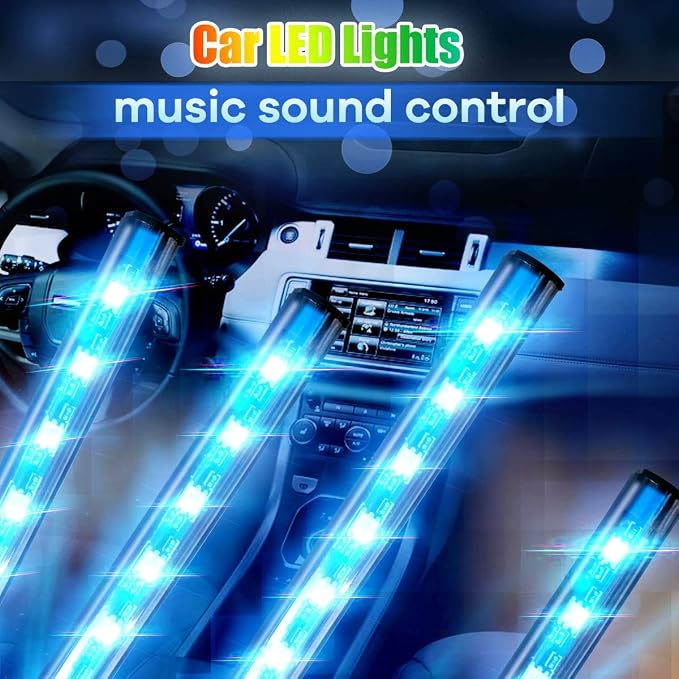 4PCS Car Interior LED Lights, 48LED RGB 12V Under Dash Lighting Kit - Image 4