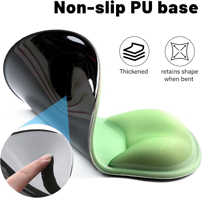 Ergonomic Mouse Pad with Wrist Rest - Gel Wrist Support Mousepad with Non-Slip PU Base for Computer, Laptop, Office & Home - Image 5