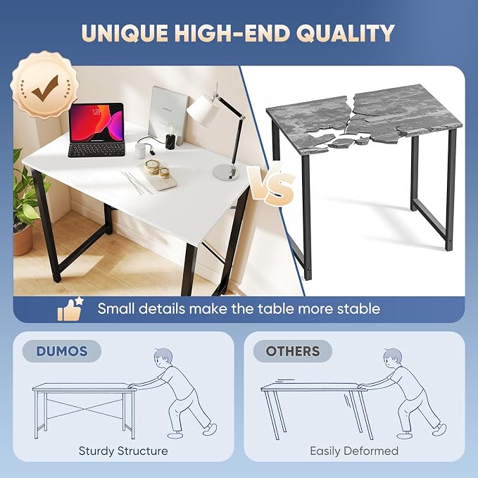 DUMOS 32 Inch Small Computer Desk, Gaming Desks for Home Office Bedroom - Image 4