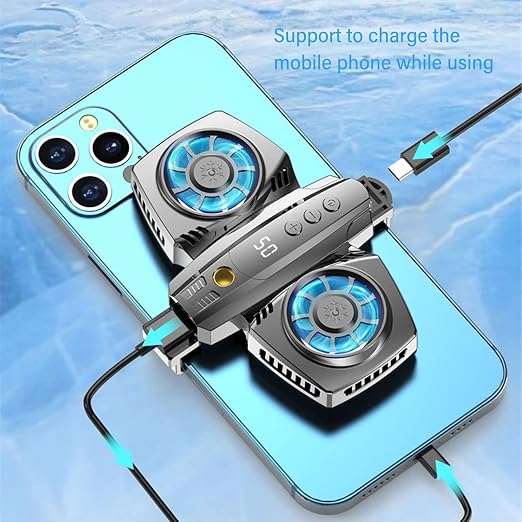 Cell Phone Cooler, Low Noise Cellphone Radiator with Dual SemiConductor Cooling Chip, Mobile Phones with Width of 2.6 to 3.5in for Live Streaming, Outdoor Vlog, Gaming - Image 3