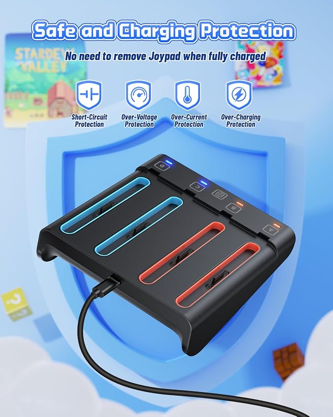 FASTSNAIL Switch Controller Charger for Nintendo Switch 2/1/OLED for JoyCon - Image 6