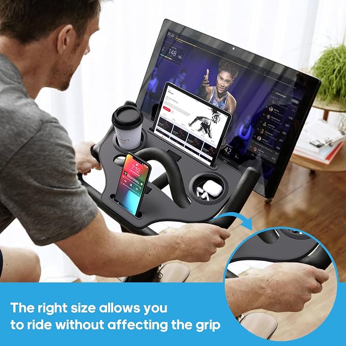 Desk Attachment for Peloton Bike (NOT Bike+) Tray Holder for Phone, Cup, Tablet, Ergonomic Platform Tray Accessories for Peloton Spin Bikes - Image 4